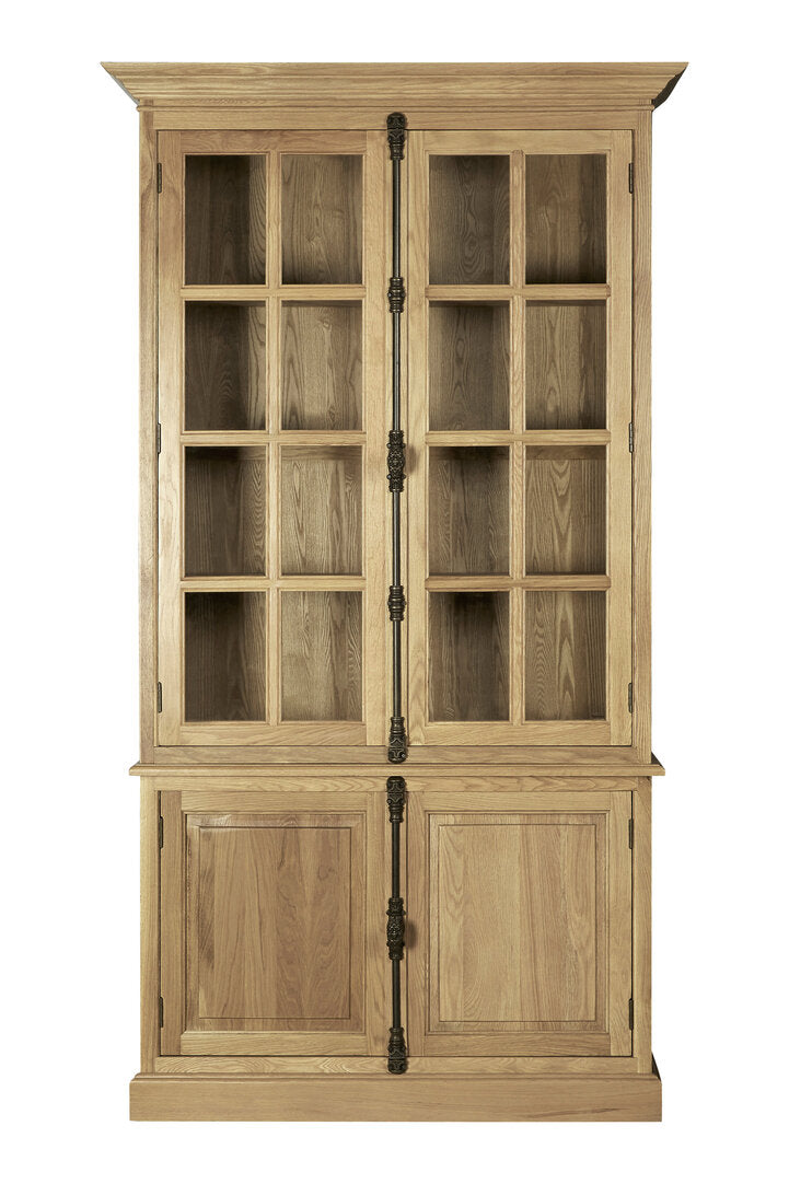 Lyon Oak Wood Tall Cabinet in Washed Grey Finish – Xshowhome furniture