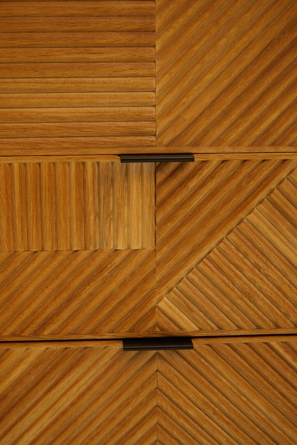 Jakara Natural Finish Sideboard with 4 Doors and  3 Drawers detail image – Xshowhome furniture