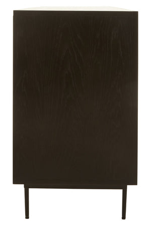Jakara Black Finish Sideboard with 4 Doors and 3 Drawers detail image – Xshowhome furniture