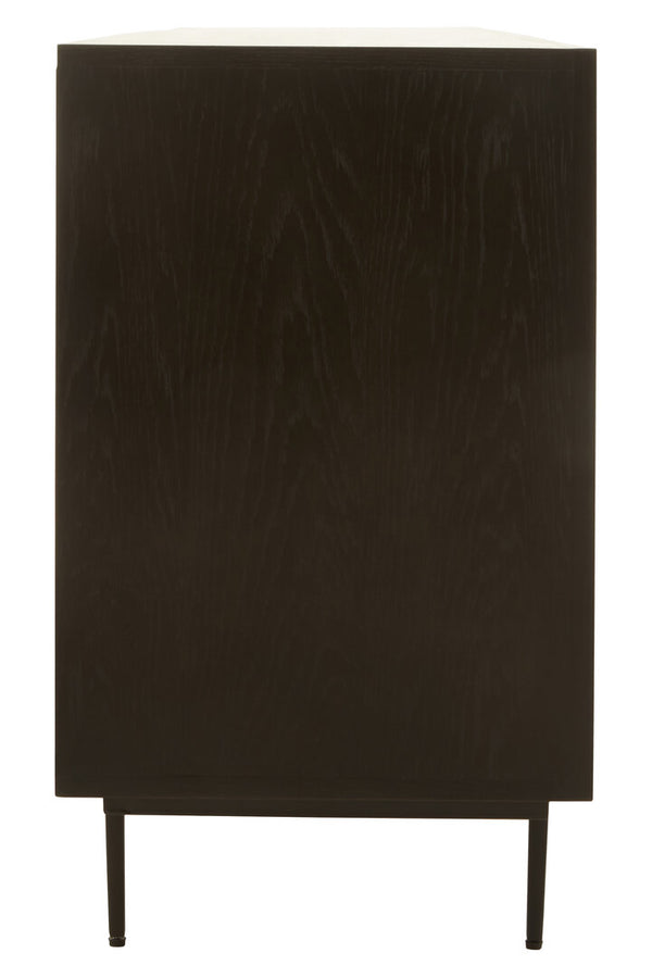 Jakara Black Finish Sideboard with 4 Doors and 3 Drawers detail image – Xshowhome furniture