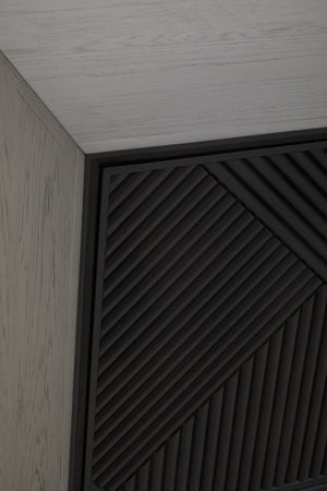 Jakara Black Finish Sideboard with 4 Doors and 3 Drawers detail image – Xshowhome furniture