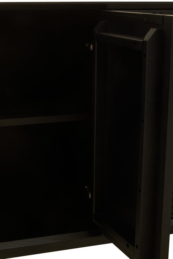 Jakara Black Finish Sideboard with 4 Doors and 3 Drawers detail image – Xshowhome furniture