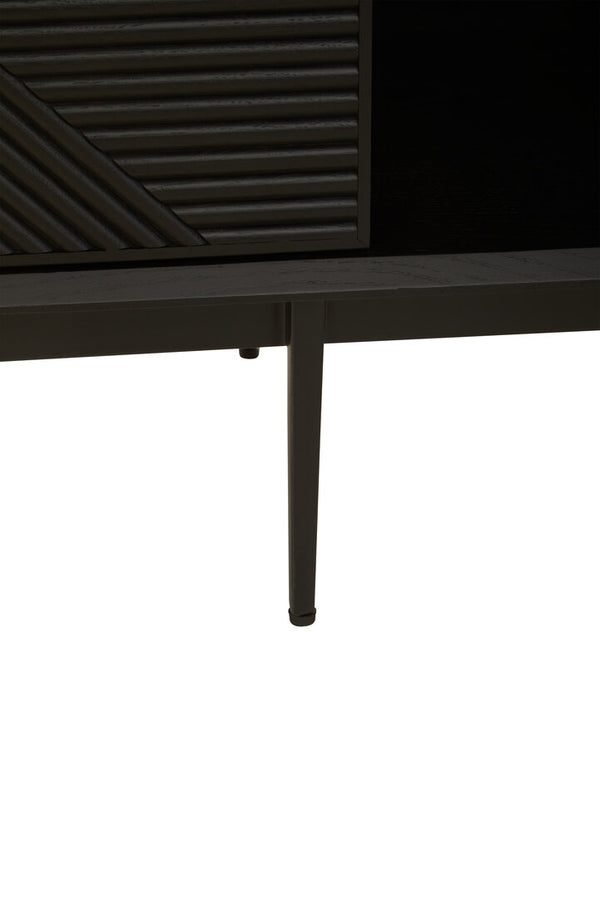 Jakara Black Finish Sideboard with 4 Doors and 3 Drawers detail image – Xshowhome furniture