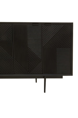 Jakara Black Finish Sideboard with 4 Doors and 3 Drawers detail image – Xshowhome furniture