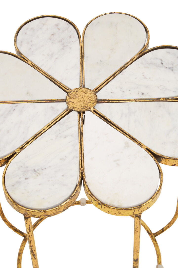 Rabia Petal Side Table With Marble Top – Xshowhome furniture
