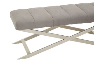 Gilden Grey Bench With Cross Base detail image – Xshowhome furniture