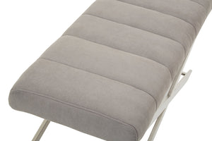 Gilden Grey Bench With Cross Base detail image – Xshowhome furniture