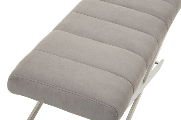 Gilden Grey Bench With Cross Base detail image – Xshowhome furniture