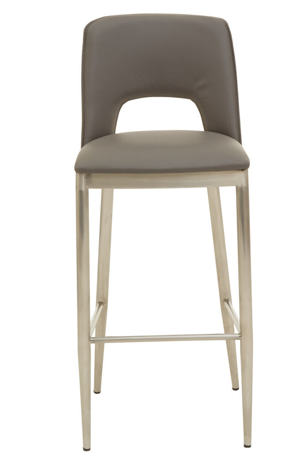 Gilden Grey Leather Effect Bar Chair detail image – Xshowhome furniture