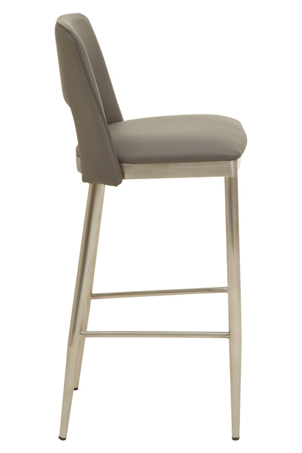 Gilden Grey Leather Effect Bar Chair detail image – Xshowhome furniture