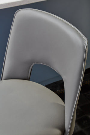 Gilden Grey Leather Effect Bar Chair detail image – Xshowhome furniture