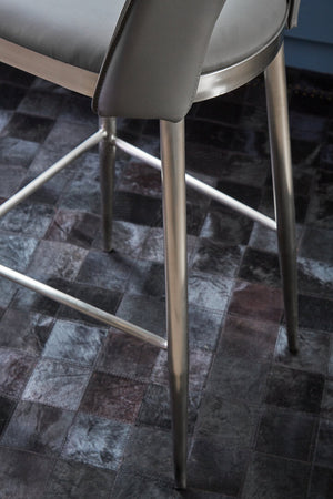 Gilden Grey Leather Effect Bar Chair detail image – Xshowhome furniture