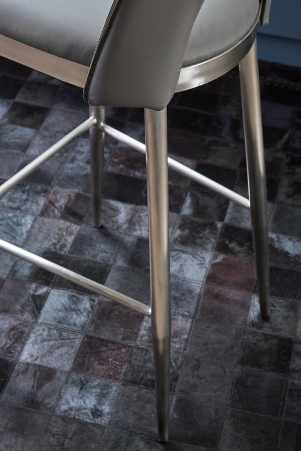 Gilden Grey Leather Effect Bar Chair detail image – Xshowhome furniture