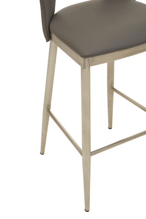 Gilden Grey Leather Effect Bar Chair detail image – Xshowhome furniture