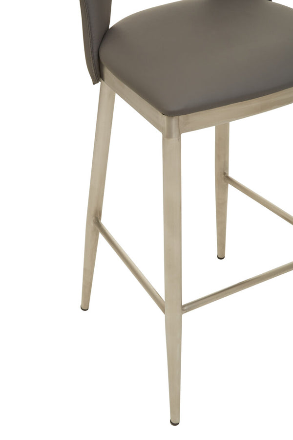Gilden Grey Leather Effect Bar Chair detail image – Xshowhome furniture