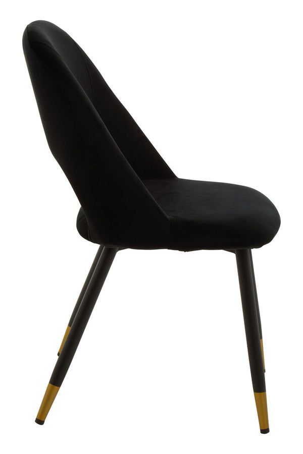 Warren Black Velvet Dining Chair detail image – Xshowhome furniture