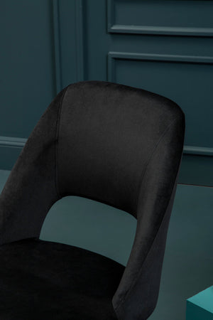 Warren Black Velvet Dining Chair detail image – Xshowhome furniture