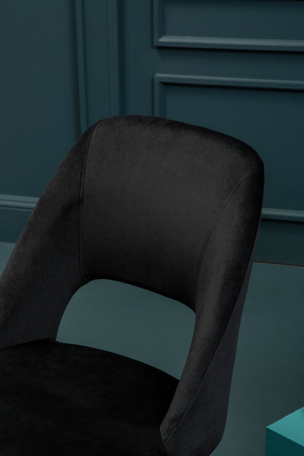 Warren Black Velvet Dining Chair detail image – Xshowhome furniture