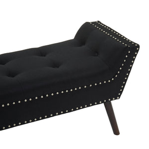 Alea Black Fabric Bench detail image – Xshowhome furniture