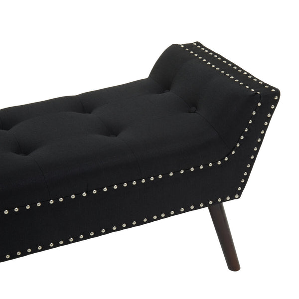 Alea Black Fabric Bench detail image – Xshowhome furniture