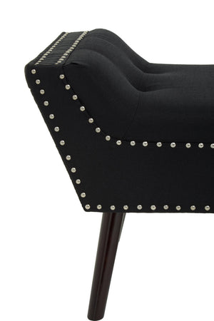 Alea Black Fabric Bench detail image – Xshowhome furniture