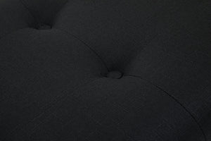 Alea Black Fabric Bench detail image – Xshowhome furniture