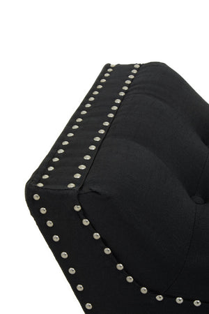 Alea Black Fabric Bench detail image – Xshowhome furniture
