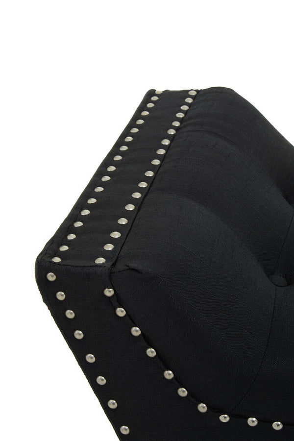 Alea Black Fabric Bench detail image – Xshowhome furniture
