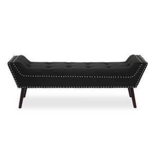 Alea Black Fabric Bench detail image – Xshowhome furniture