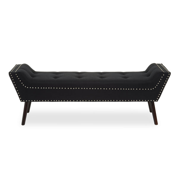 Alea Black Fabric Bench detail image – Xshowhome furniture