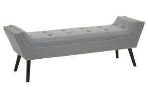 Alea Grey Fabric Bench detail image – Xshowhome furniture