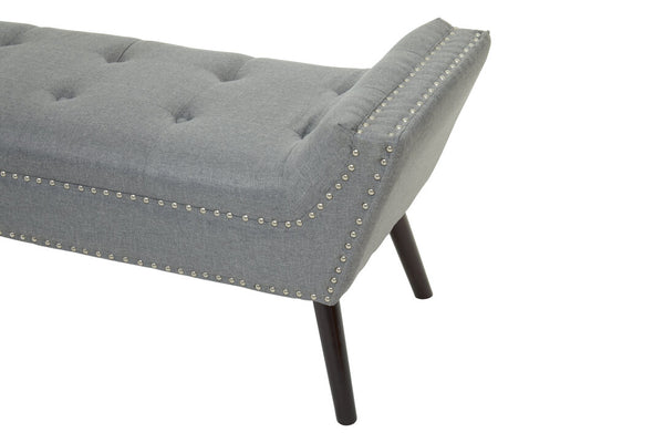 Alea Grey Fabric Bench detail image – Xshowhome furniture