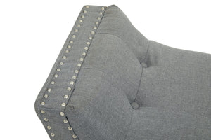 Alea Grey Fabric Bench detail image – Xshowhome furniture