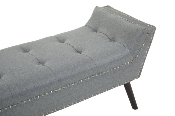 Alea Grey Fabric Bench detail image – Xshowhome furniture
