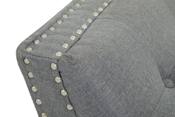 Alea Grey Fabric Bench detail image – Xshowhome furniture
