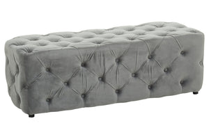 Alea Grey Velvet Button Tufted Bench detail image – Xshowhome furniture