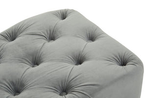 Alea Grey Velvet Button Tufted Bench detail image – Xshowhome furniture