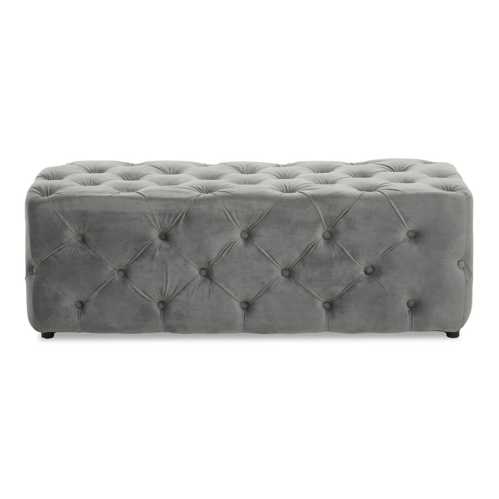 Alea Grey Velvet Button Tufted Bench – Xshowhome furniture