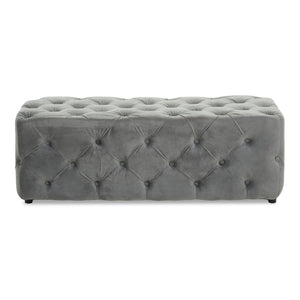 Alea Grey Velvet Button Tufted Bench – Xshowhome furniture