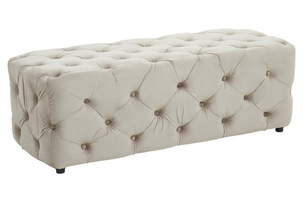 Alea Mink Velvet Button Tufted Bench detail image – Xshowhome furniture