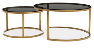 Alana Set of 2 Gold and Black Round Nesting Coffee Tables – Xshowhome furniture