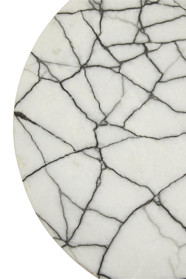 Marmara Marble Top Side Table With Black Iron Stand detail image – Xshowhome furniture