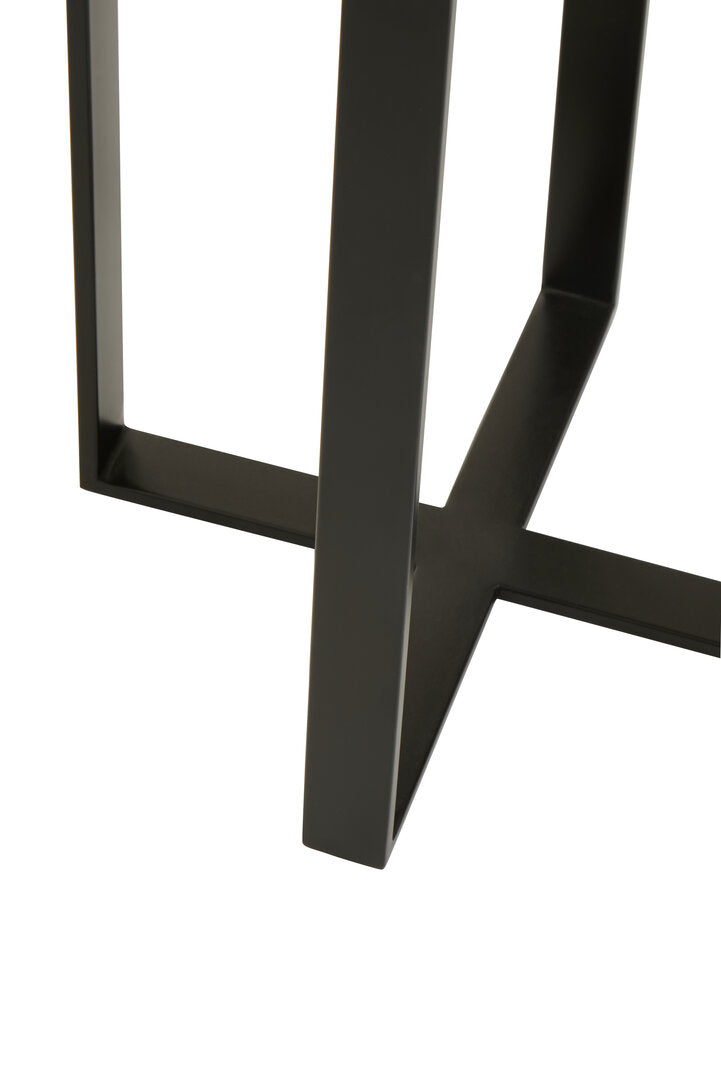 Marmara Marble Top Side Table With Black Iron Stand – Xshowhome furniture