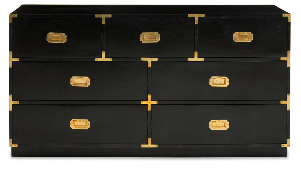 Sarter Seven Drawer Black Mango Wood Chest – Xshowhome furniture