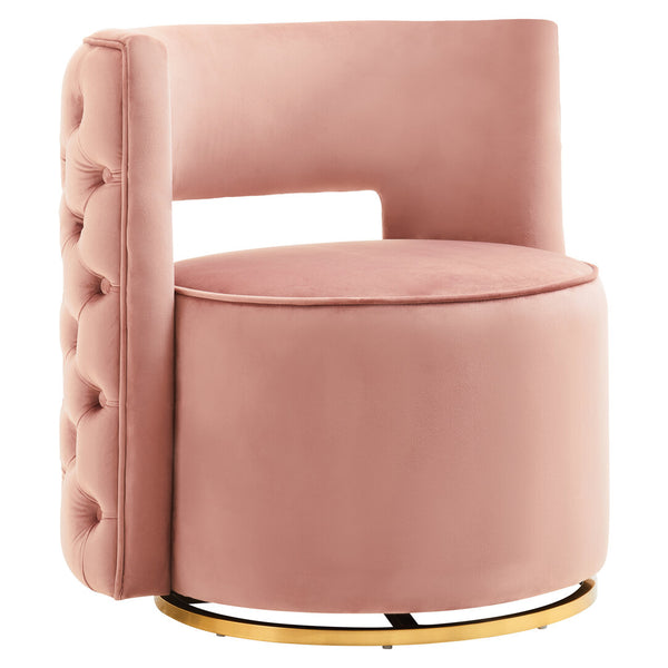 Yasmeen Pink Velvet Swivel Chair – Xshowhome furniture