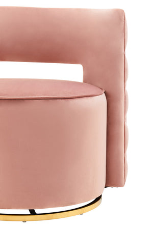 Yasmeen Pink Velvet Swivel Chair detail image – Xshowhome furniture