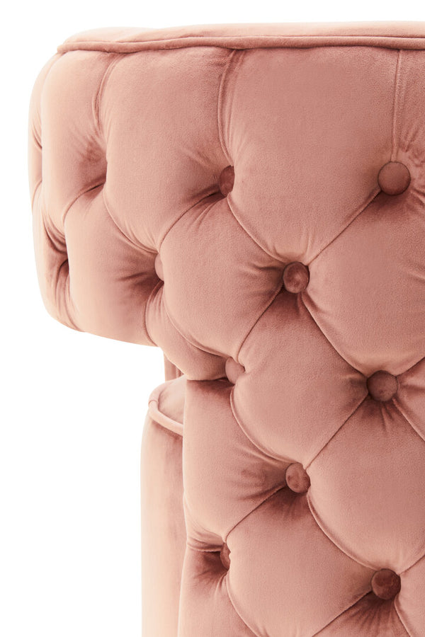 Yasmeen Pink Velvet Swivel Chair detail image – Xshowhome furniture