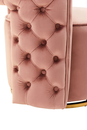 Yasmeen Pink Velvet Swivel Chair detail image – Xshowhome furniture
