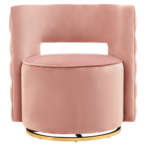 Yasmeen Pink Velvet Swivel Chair detail image – Xshowhome furniture
