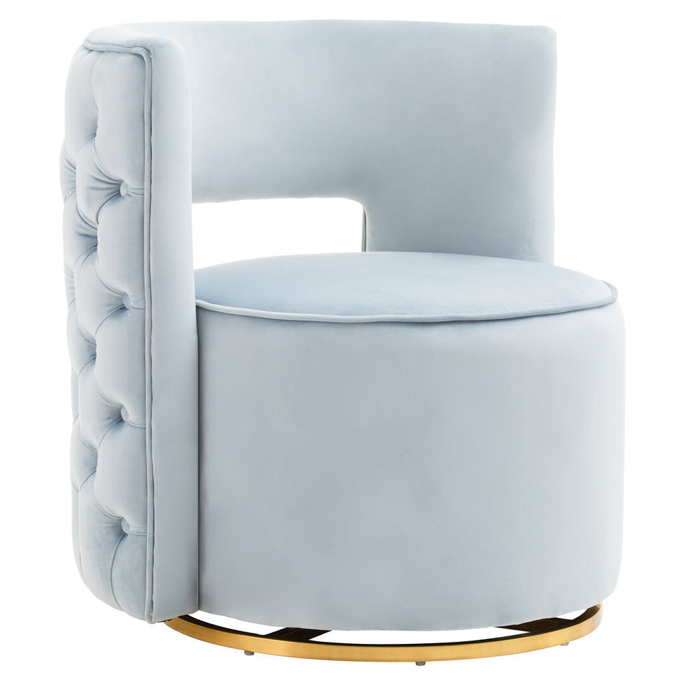 Yasmeen Blue Velvet Swivel Chair – Xshowhome furniture